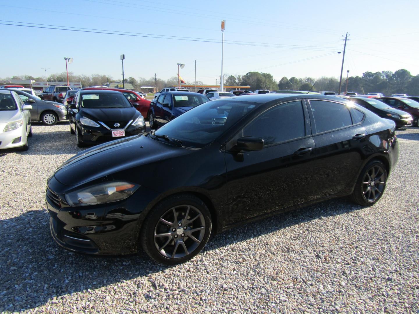 2015 Black /Black Dodge Dart SE (1C3CDFAA9FD) with an 2.0L L4 DOHC 16V TURBO engine, Automatic transmission, located at 15016 S Hwy 231, Midland City, AL, 36350, (334) 983-3001, 31.306210, -85.495277 - Photo#2